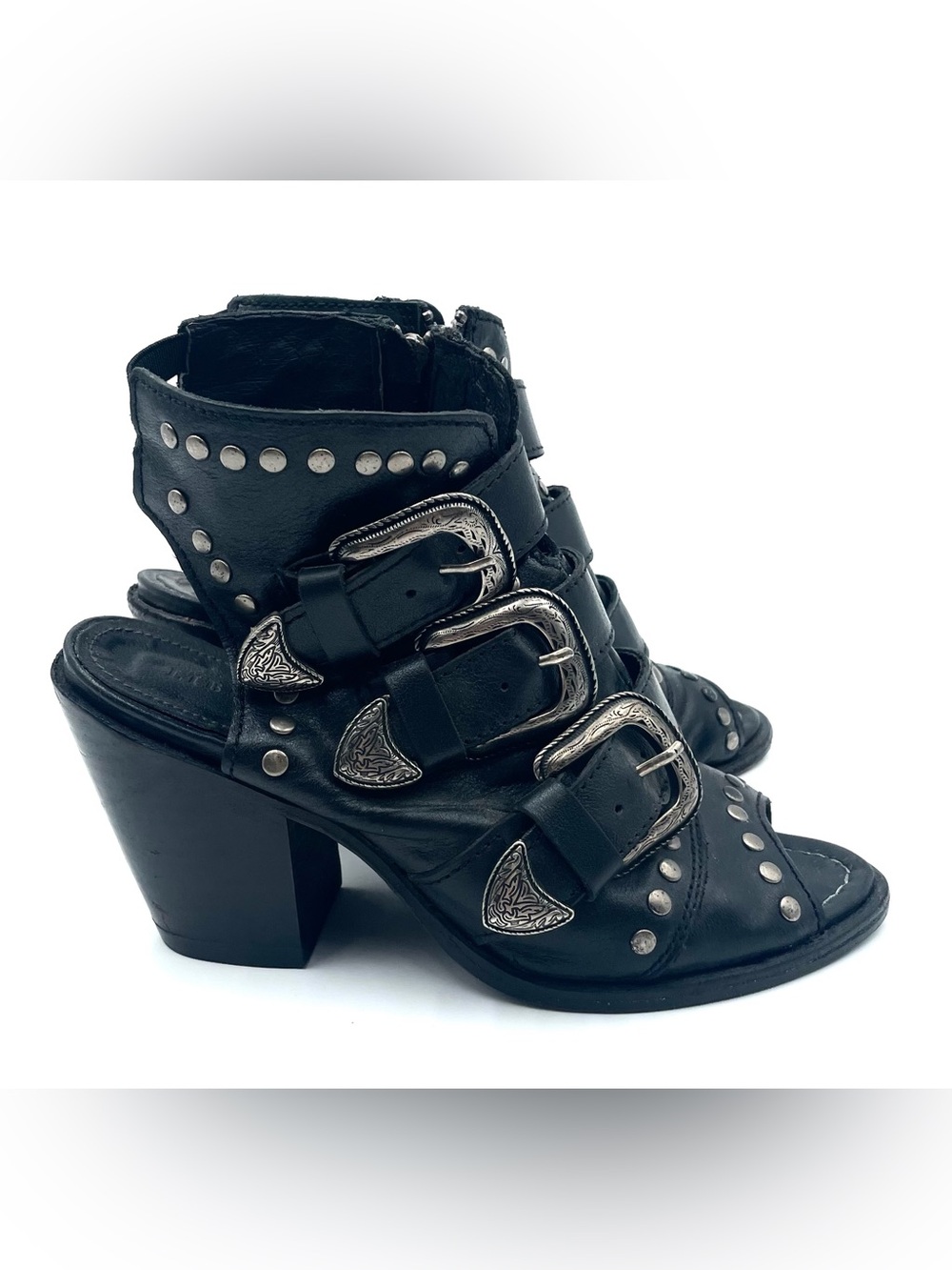 Liberty Black Black Western Inspired Sandals Size 8